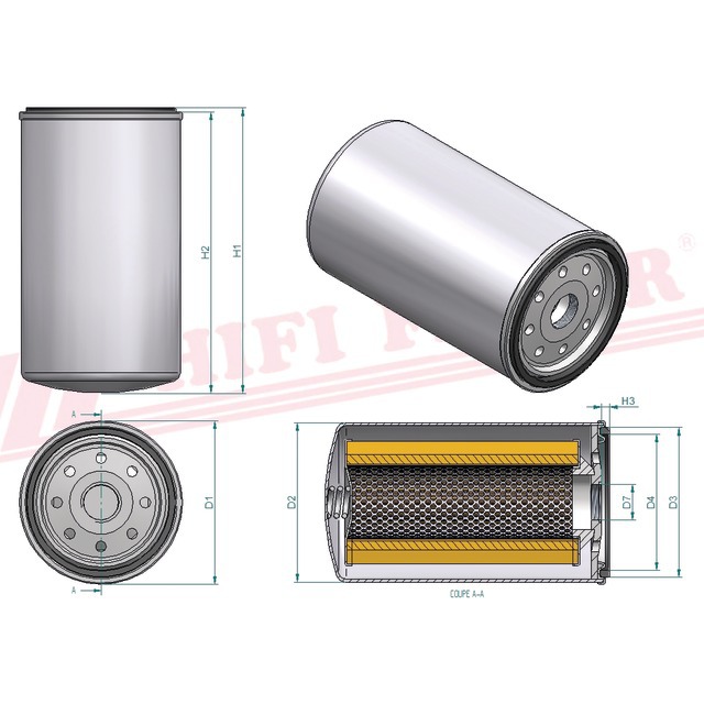 Filtre A Gasoil Separateur D'eau SN 55022 Hifi Filter référence fournisseur HIFSN55022